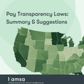 Photo shows a map of the United States in Green with Pay Transparency Coding